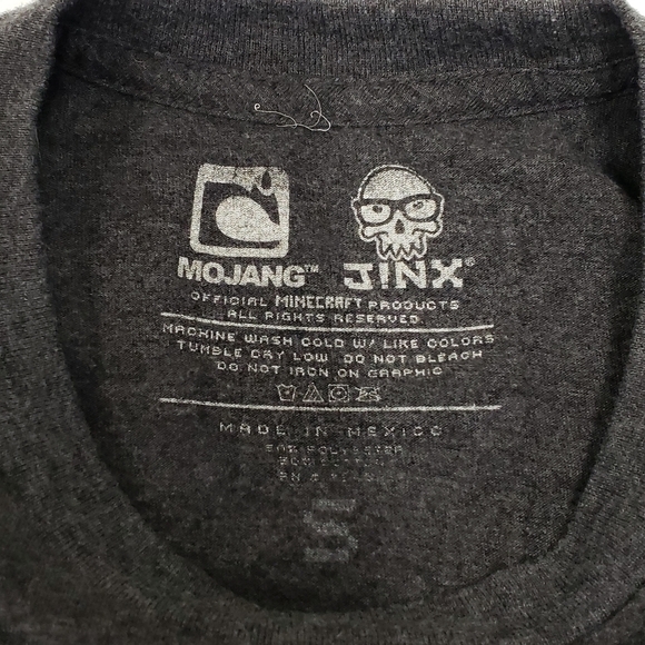 Minecraft Mens Tshirt Creeper Dark Gray Size Small - Picture 4 of 4